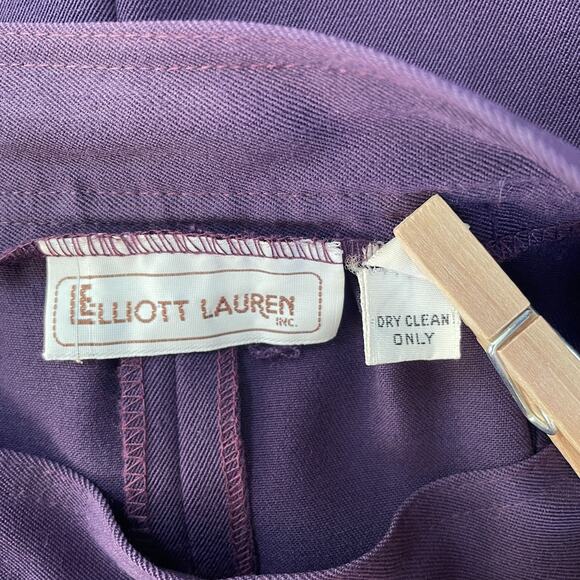 Vintage Midi Skirt Size 6 Purple Solid A Line Minimal Secretary Office Preppy - Picture 11 of 12